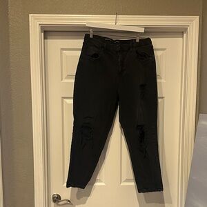 wild fable Black Distressed Boyfriend Jeans